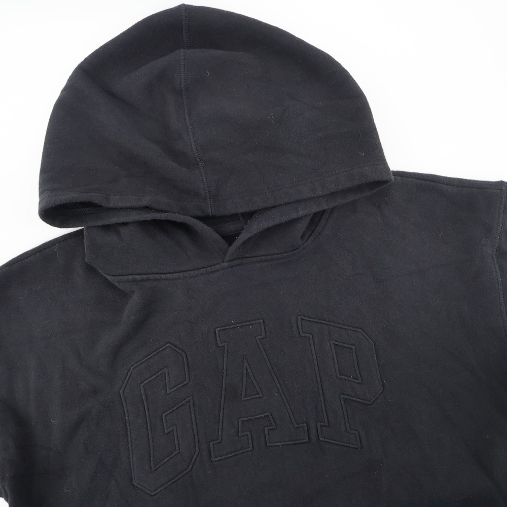 Gap Kids Tonal Logo Fleece Hoodie Black Long Sleeve Unisex XXL